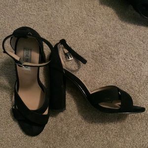Steve Madden Black Open Toe Heels (7.5)